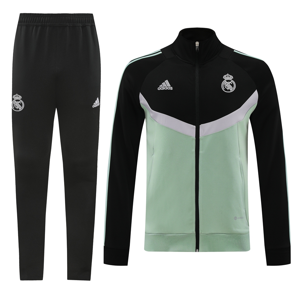 Real Madrid 24-25 Originals LFSTLR Jacket Training Tracksuit - Black and Light Green - ManixJersey