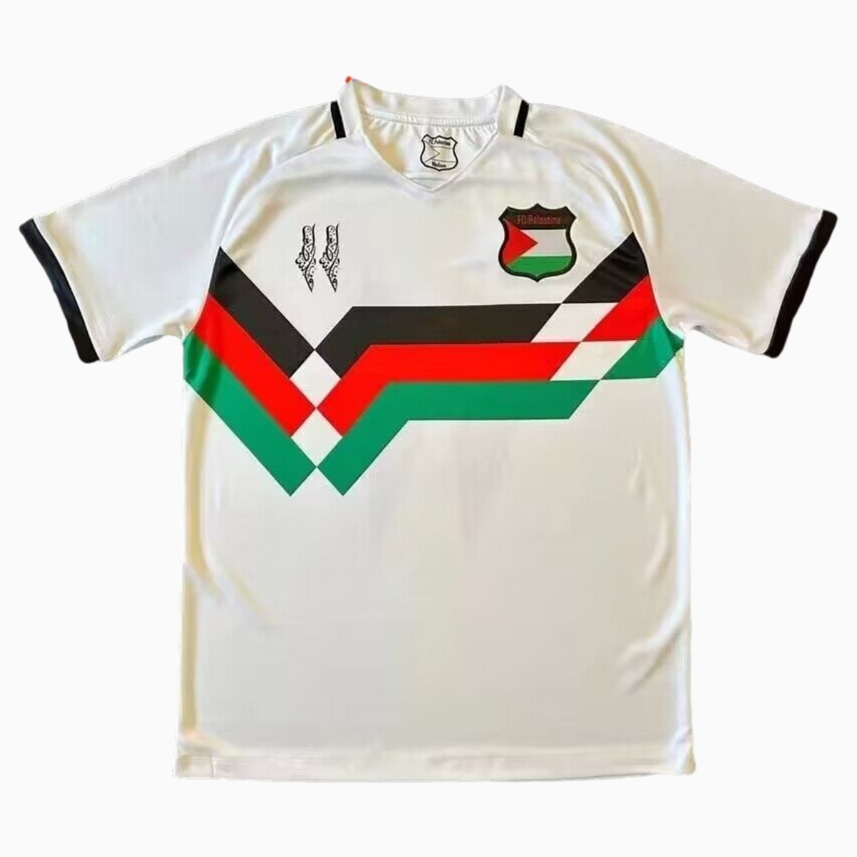 FC Palestina 24 - 25 Vintage Tricolor Jersey - with Patterns on the Back - ManixJersey