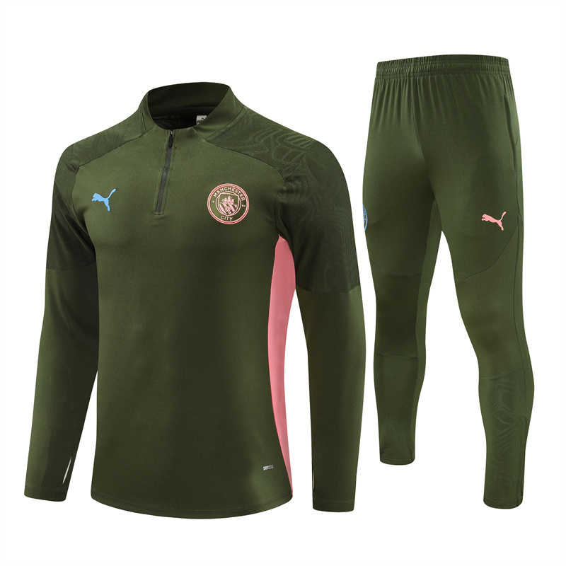Manchester City 24-25 Long Sleeve Training Set - Army Green - ManixJersey