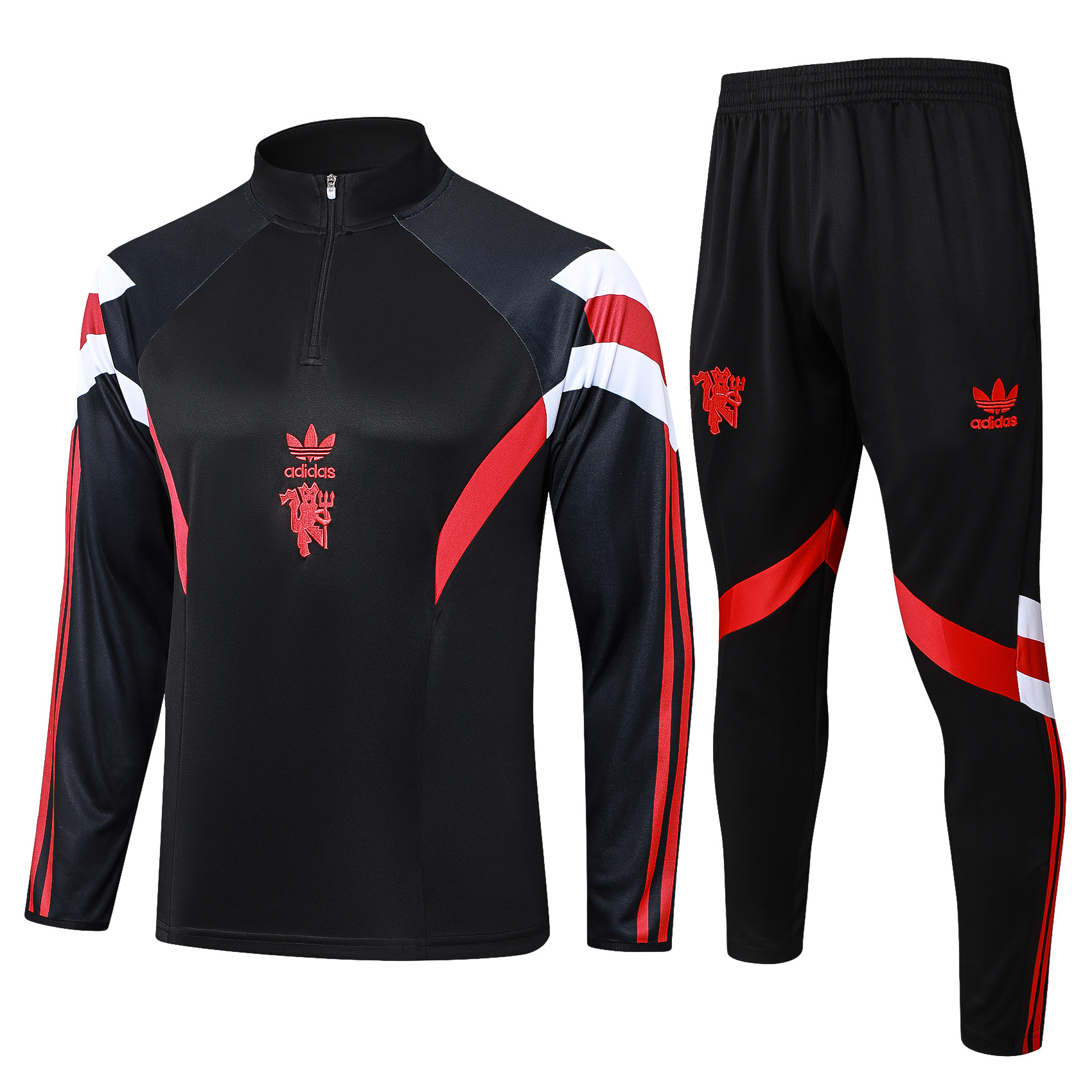 Manchester United 24-25 Originals LFSTLR Long Sleeve Training Set - Black - ManixJersey