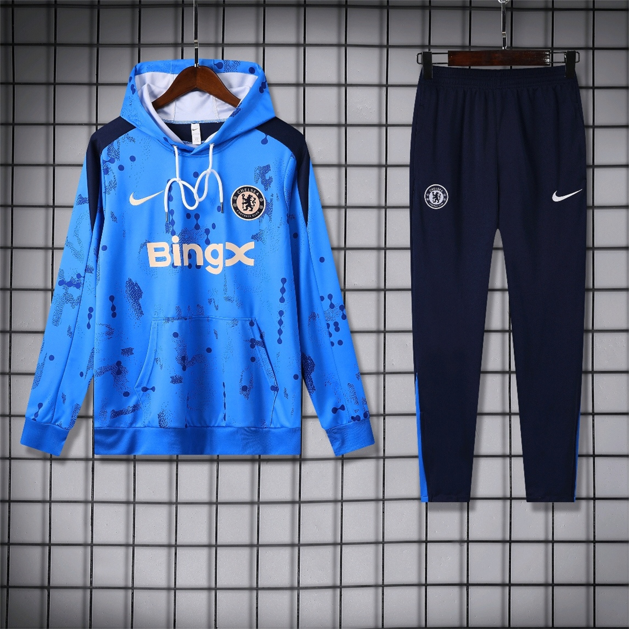 C.H.E.L.S.E.A 24-25 Long Sleeve Training Set - Blue Hoodie and Deep Blue Pants - ManixJersey