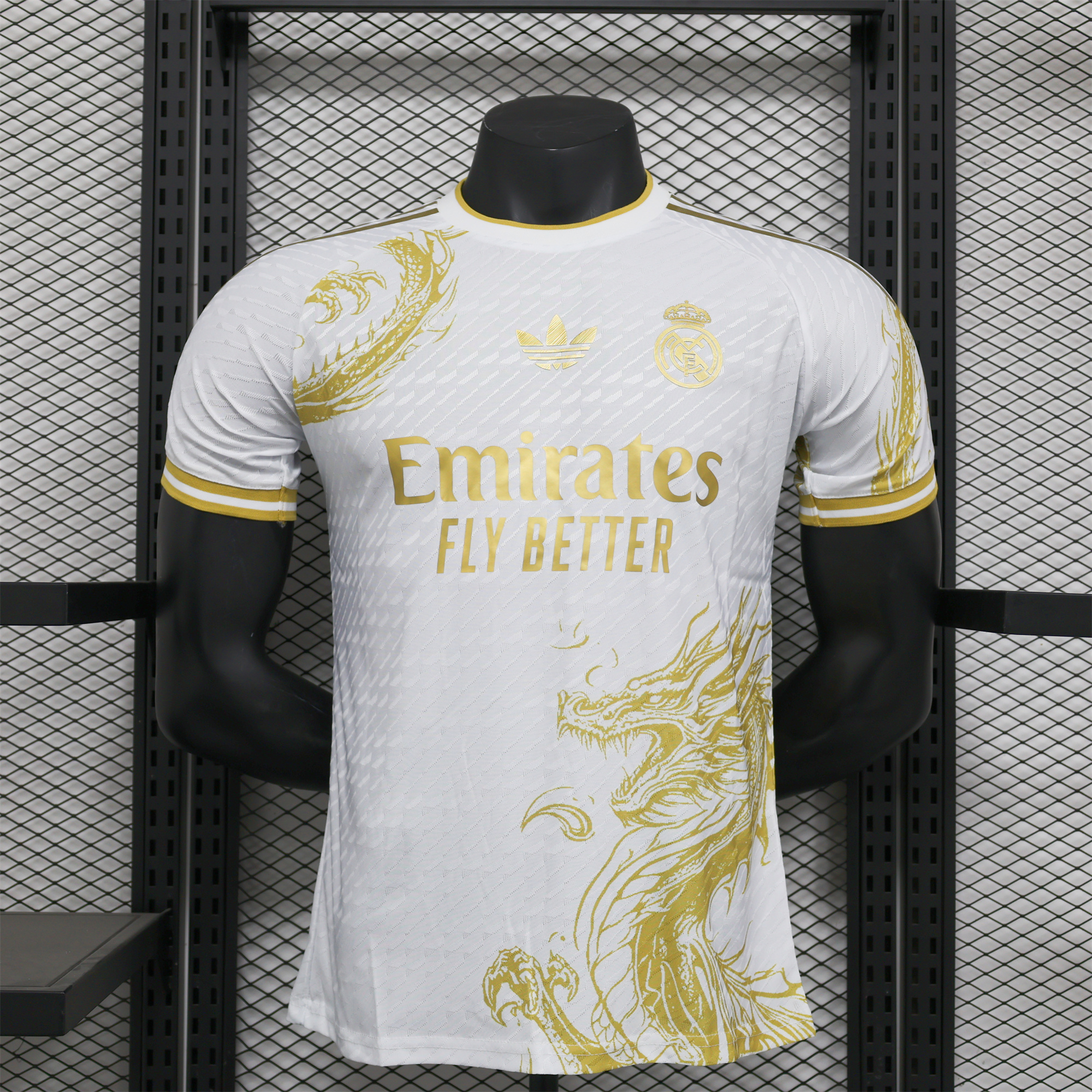 Real Madrid 24-25 Gold Dragons Pattern White Special Edition Jersey - Player Version - ManixJersey