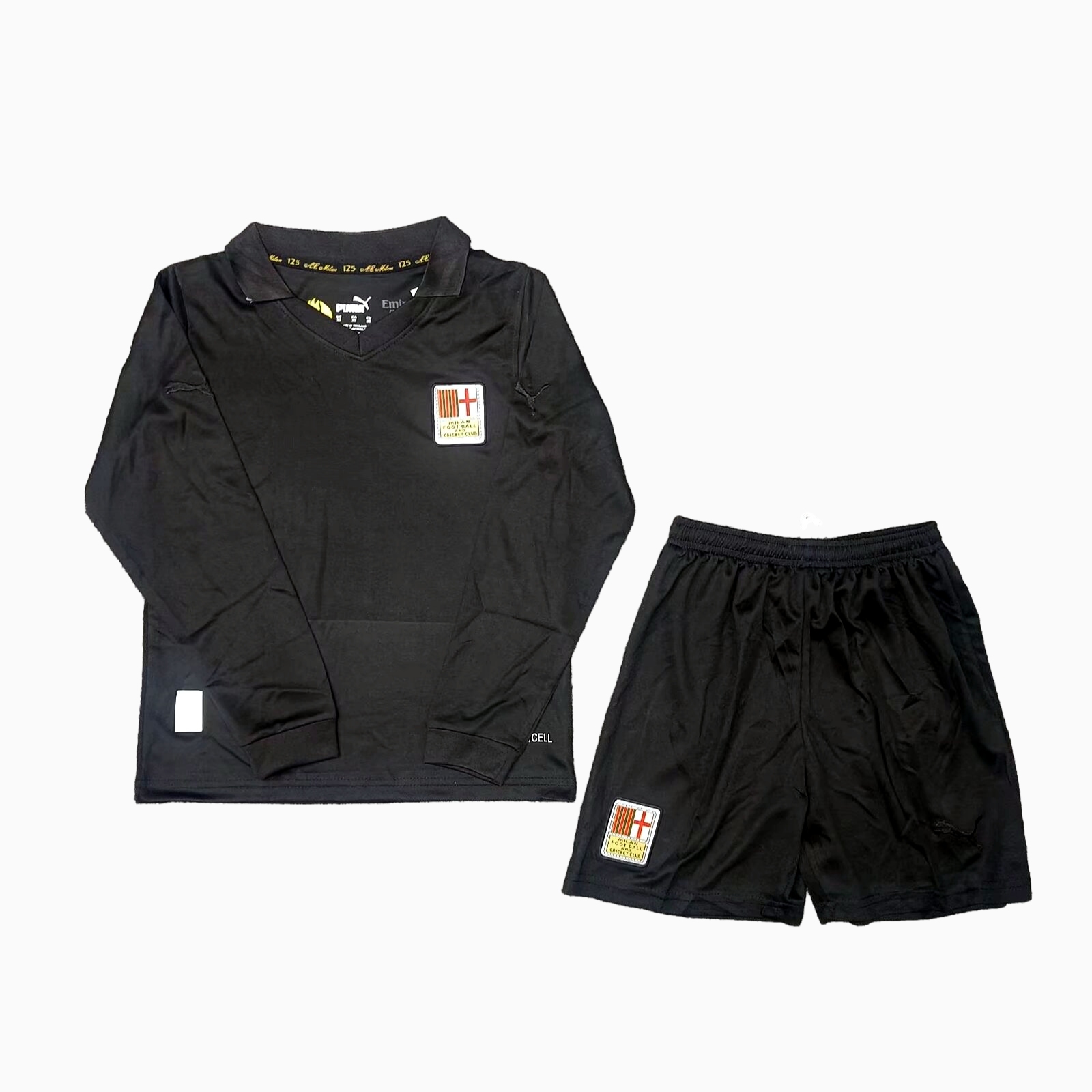 AC Milan 24-25 125th Anniversary Black GK Long Sleeves Kids Kit - ManixJersey