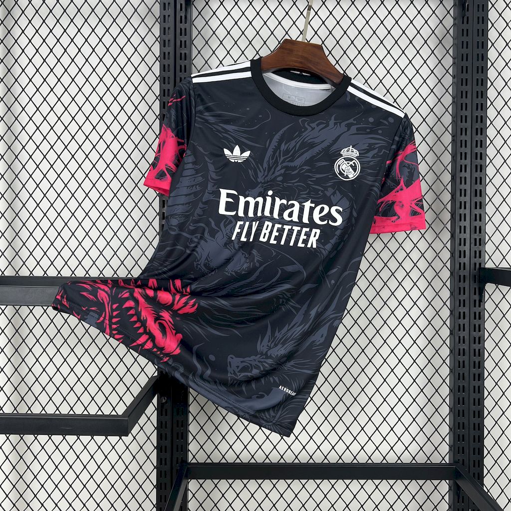 Real Madrid 24-25 Dragons Pattern Black Special Edition Jersey - ManixJersey