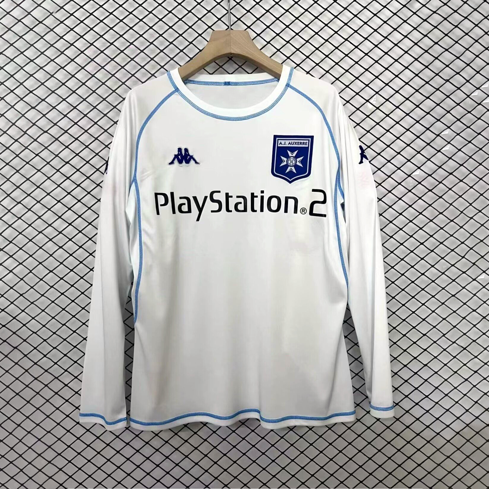 Retro AJ Auxerre 2003-04 Home Long Sleeves Jersey - ManixJersey