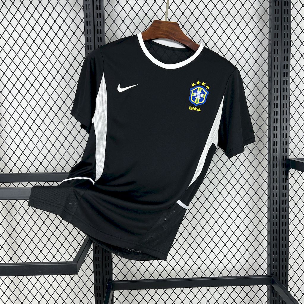 Retro Brazil 2002 Black Goalkeeper Jersey - ManixJersey