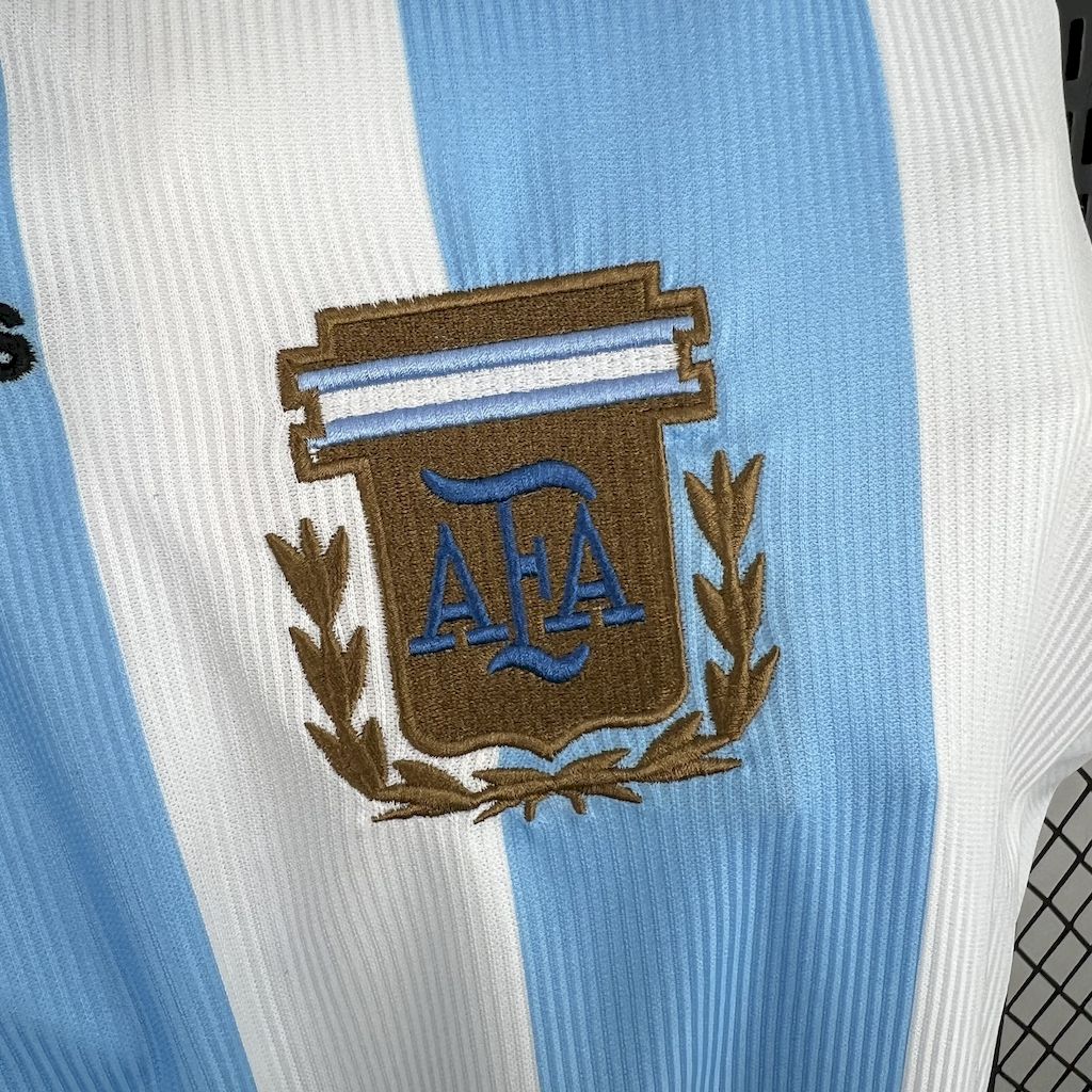 Retro Argentina 1998 Home Long Sleeves Jersey - ManixJersey