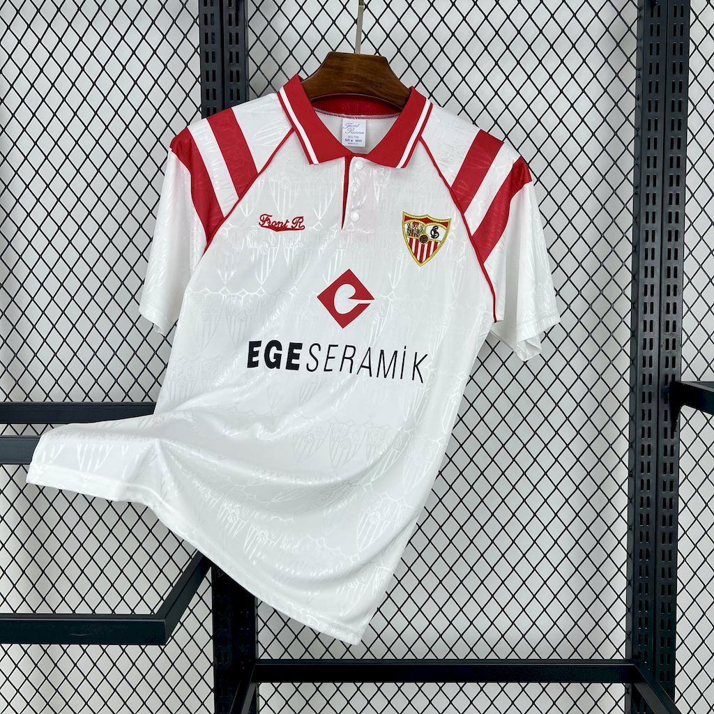 Retro Sevilla FC 1992-93 Home Jersey with Chest Sponsor - ManixJersey