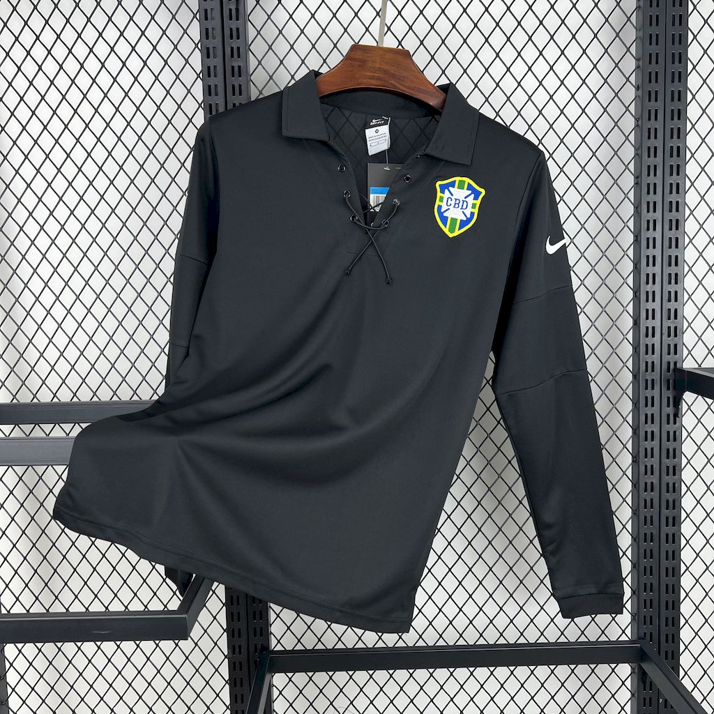 Retro Brazil 2004 Black GK Special Long Sleeves Jersey - ManixJersey