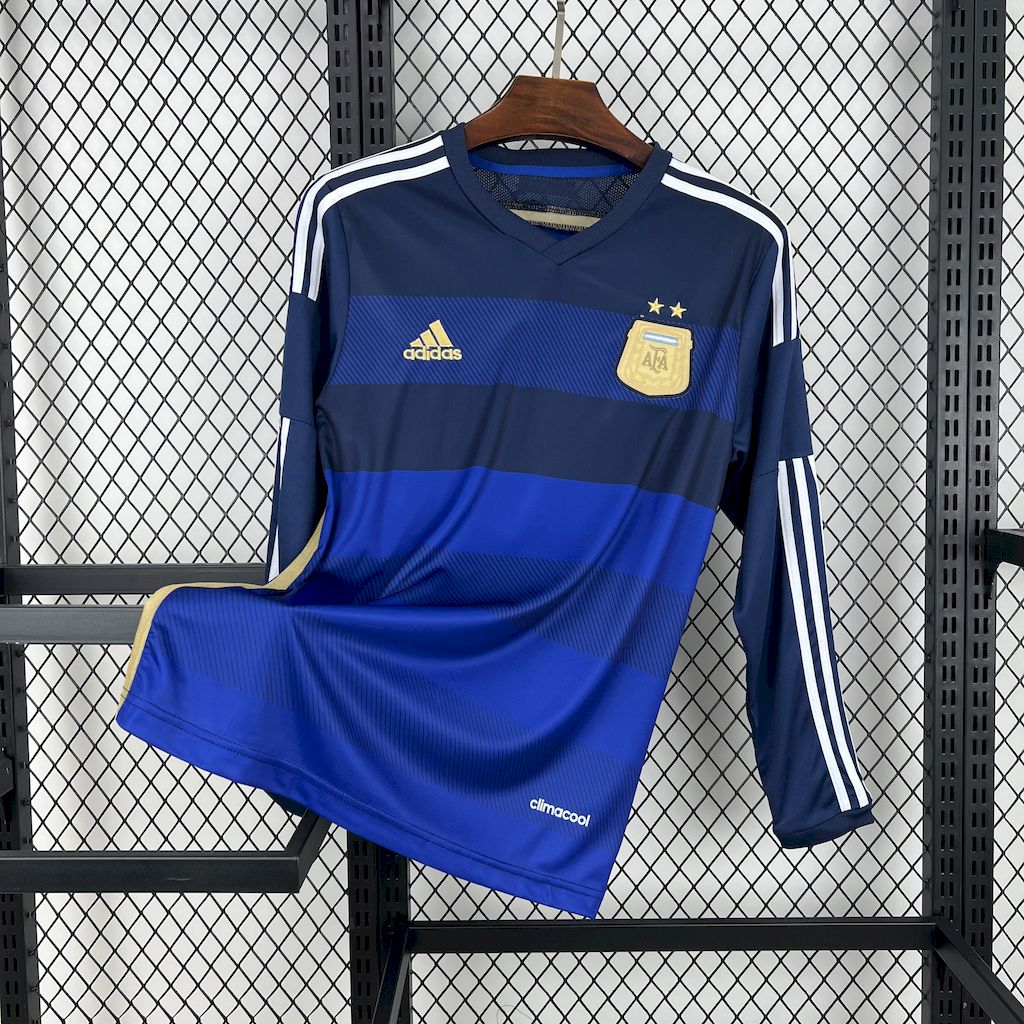 Retro Argentina 2014 Away Long Sleeves Jersey - ManixJersey