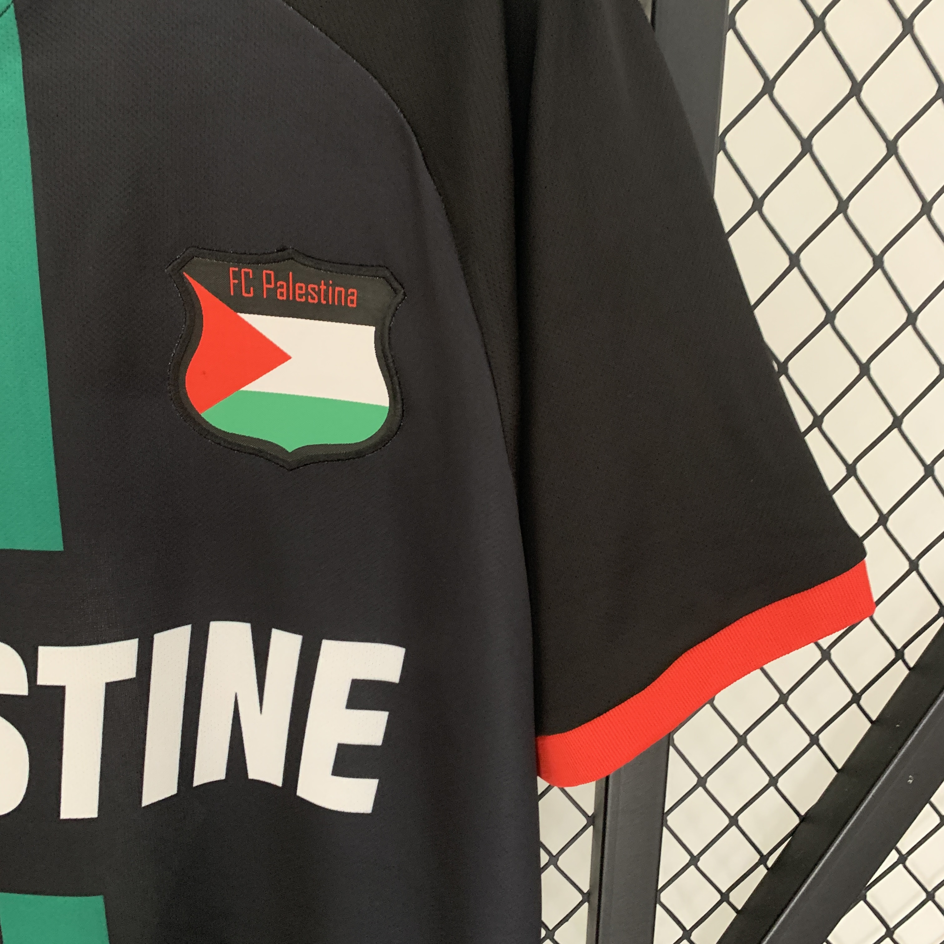 FC Palestina 23-24 Black Centre Striped Jersey - Fans Version - ManixJersey