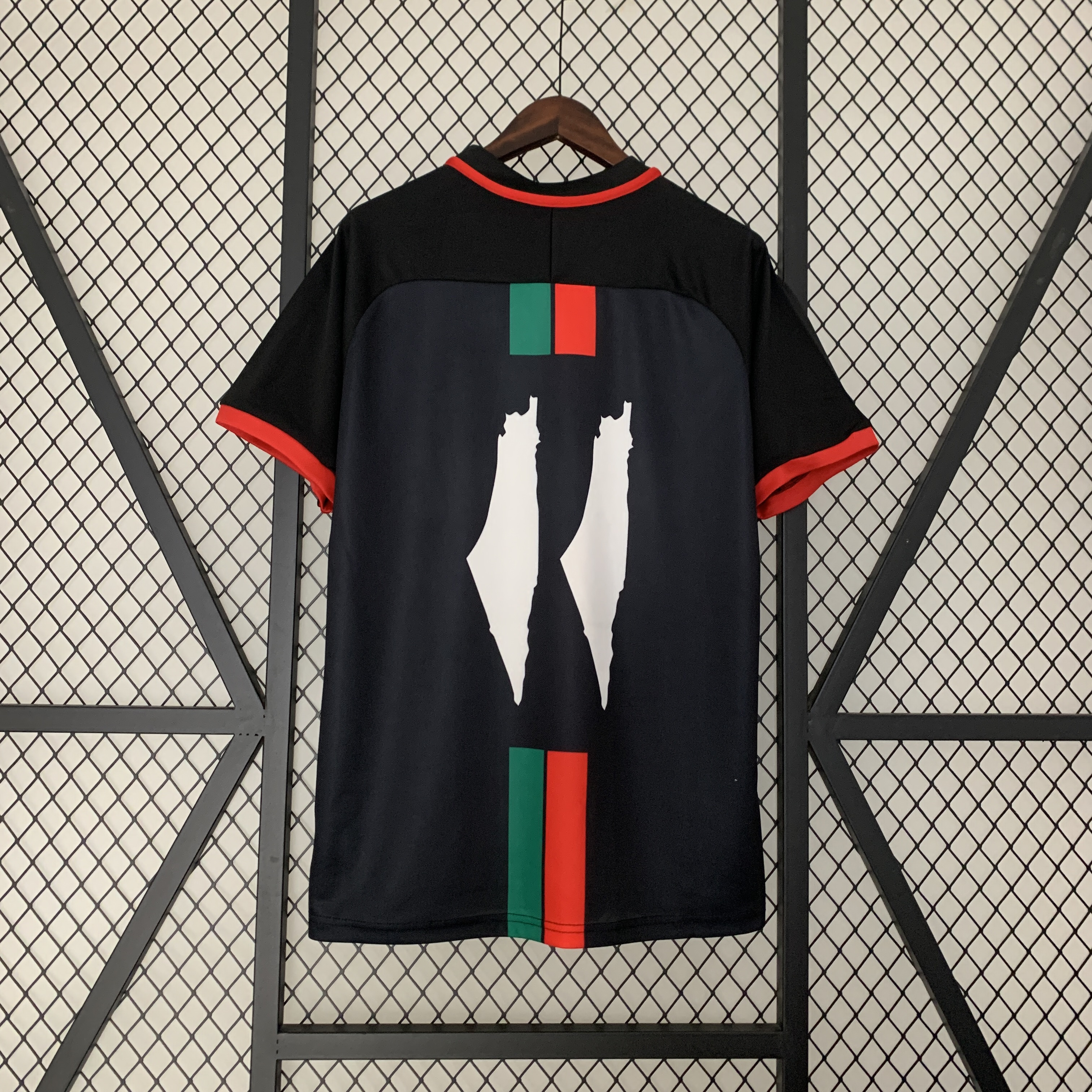 FC Palestina 23-24 Black Centre Striped Jersey - Fans Version - ManixJersey