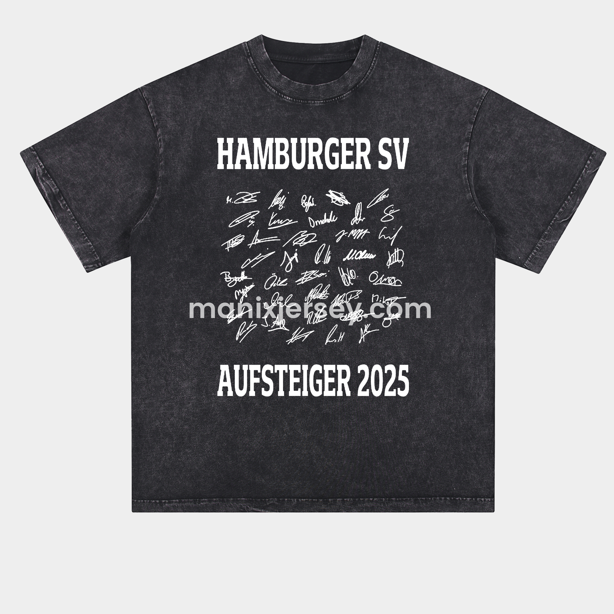 Hamburger SV AUFSTIEG 2025 Team Signatures Oversized Washed T-Shirt - ManixJersey