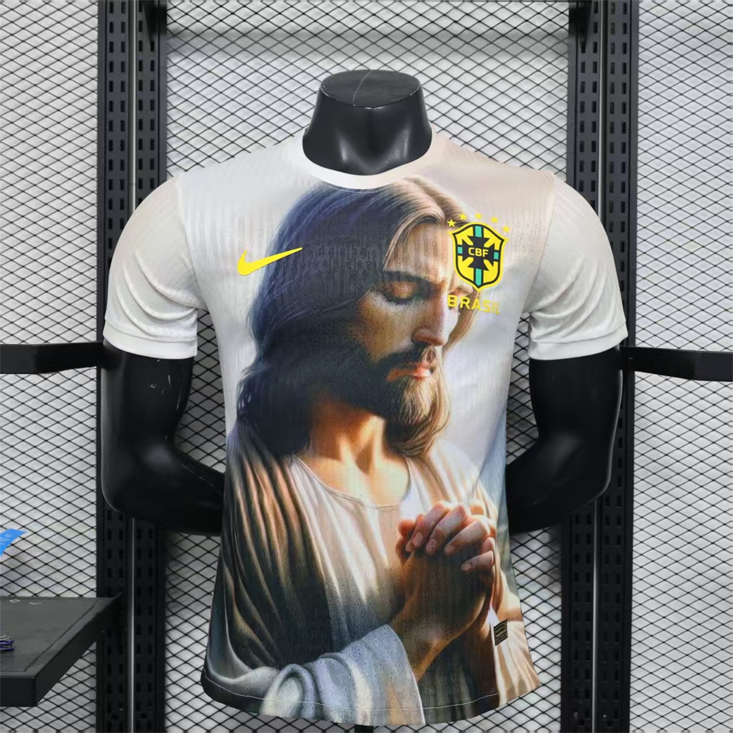 Brazil 25-26 Jesus Praying Special White Jersey - Player Version - ManixJersey