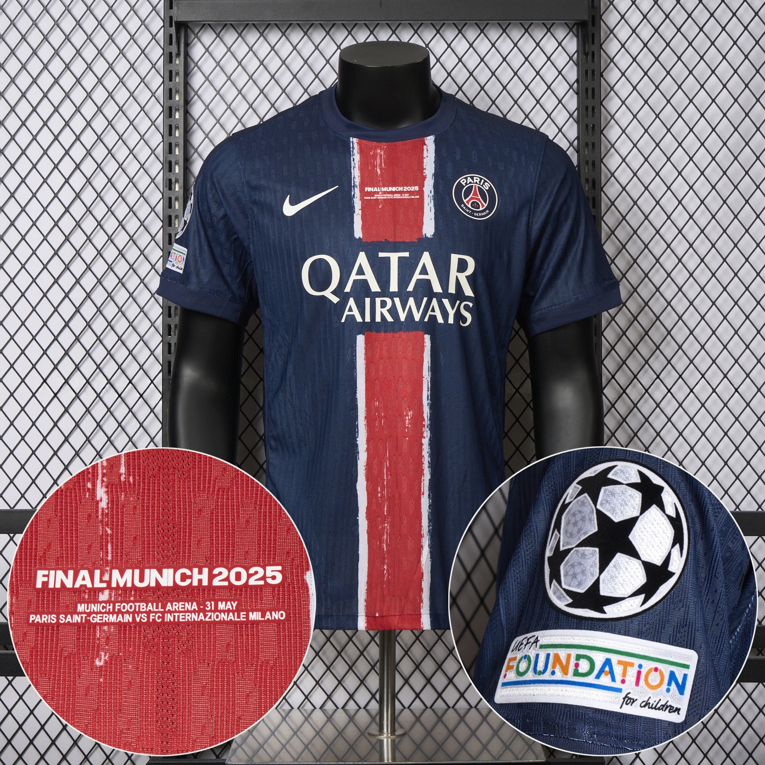 Paris Saint-Germain PSG 24-25 Home Champions League Final Jersey - Player Version - ManixJersey