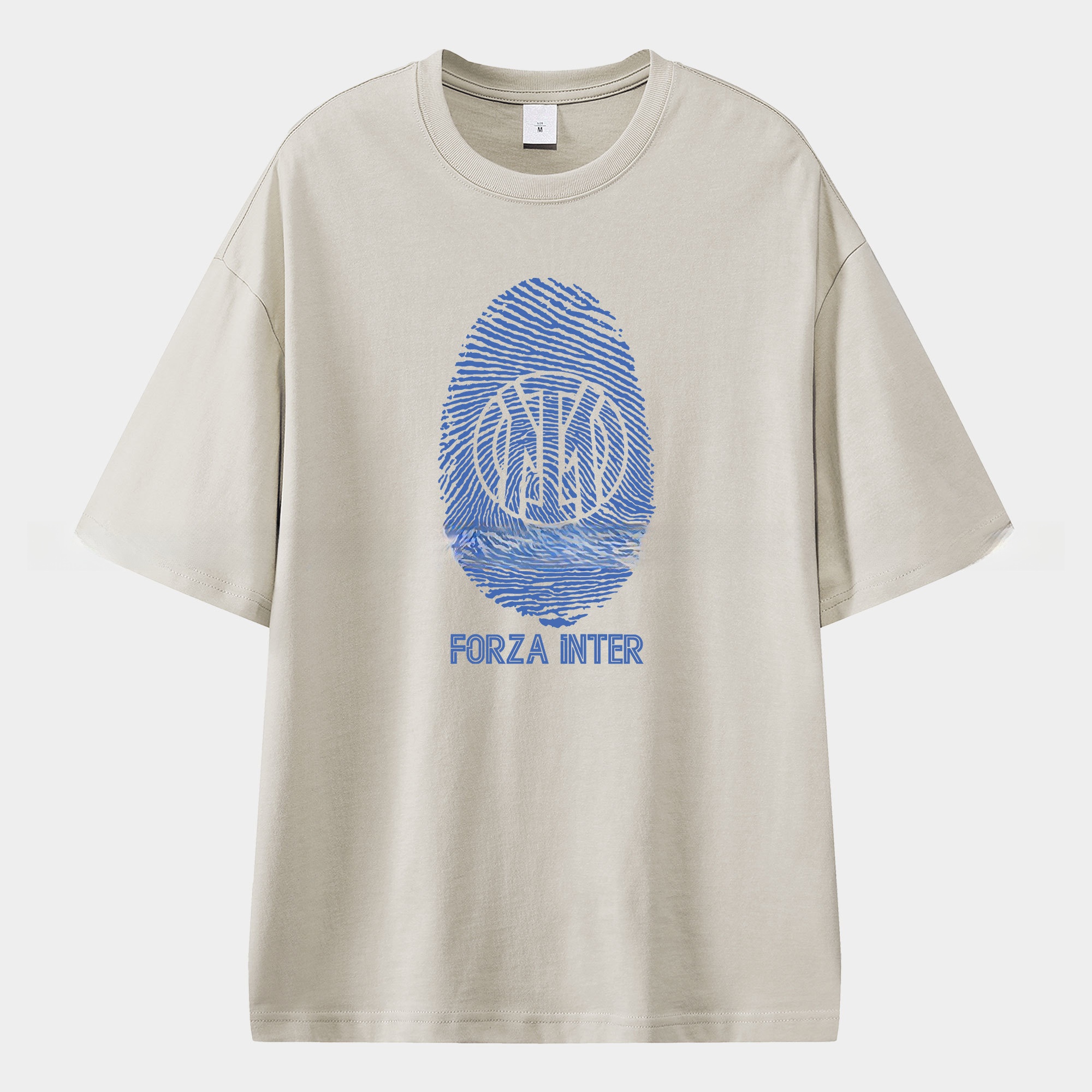 Inter Milan Team Logo Fingerprint Unisex Pure Cotton T-shirt - ManixJersey