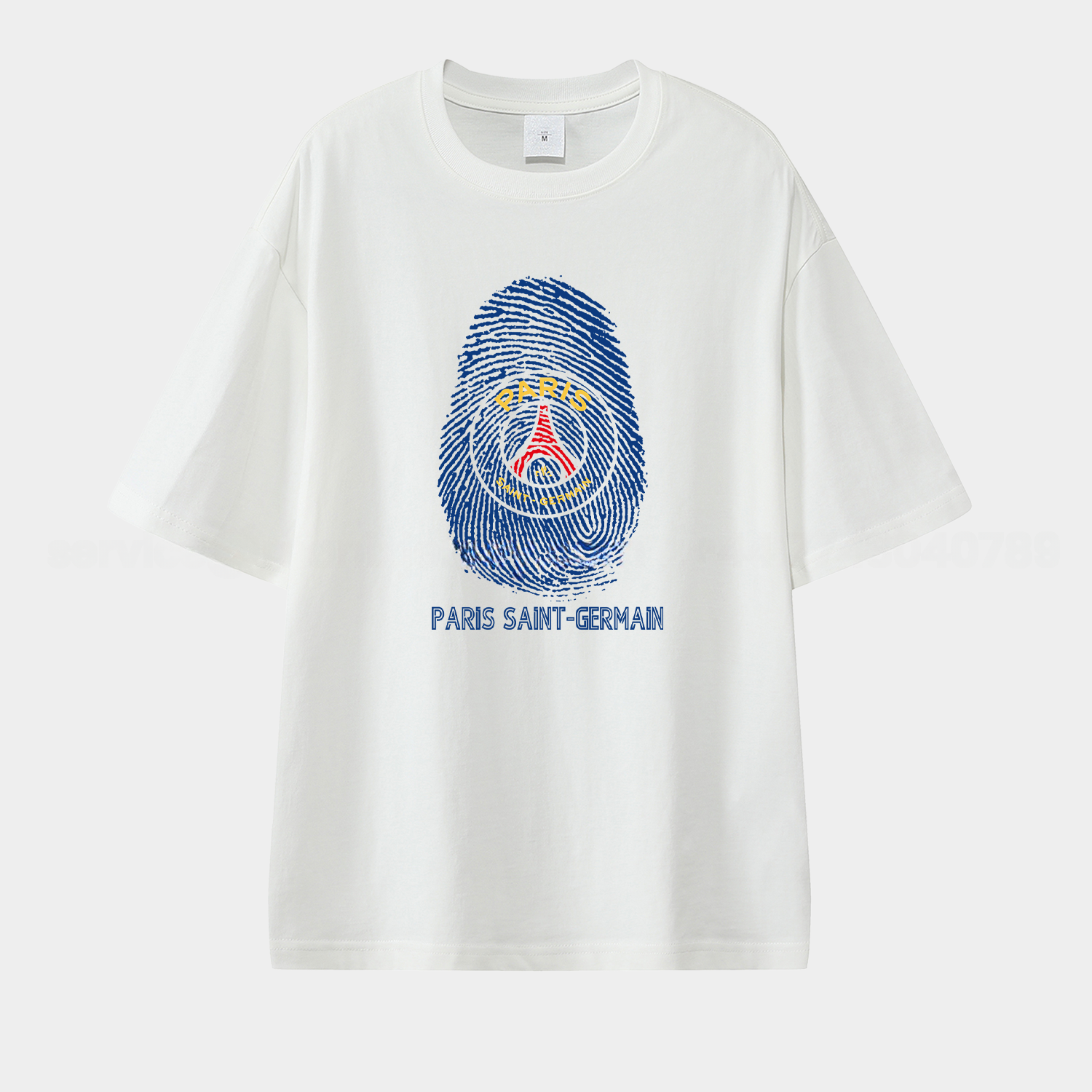 Paris Saint-Germain PSG Team Logo Fingerprint Unisex Pure Cotton T-shirt - ManixJersey
