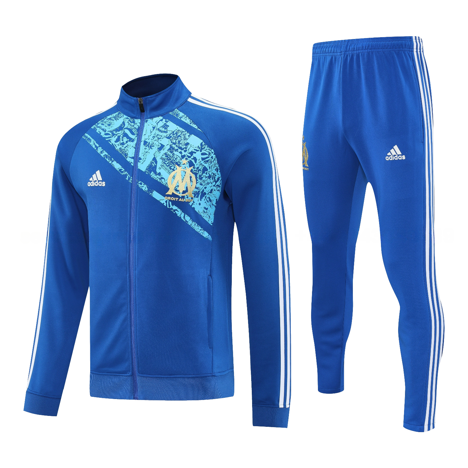 Marseille 25-26 Jacket Training Tracksuit - Blue Jackets & Blue Pants - ManixJersey