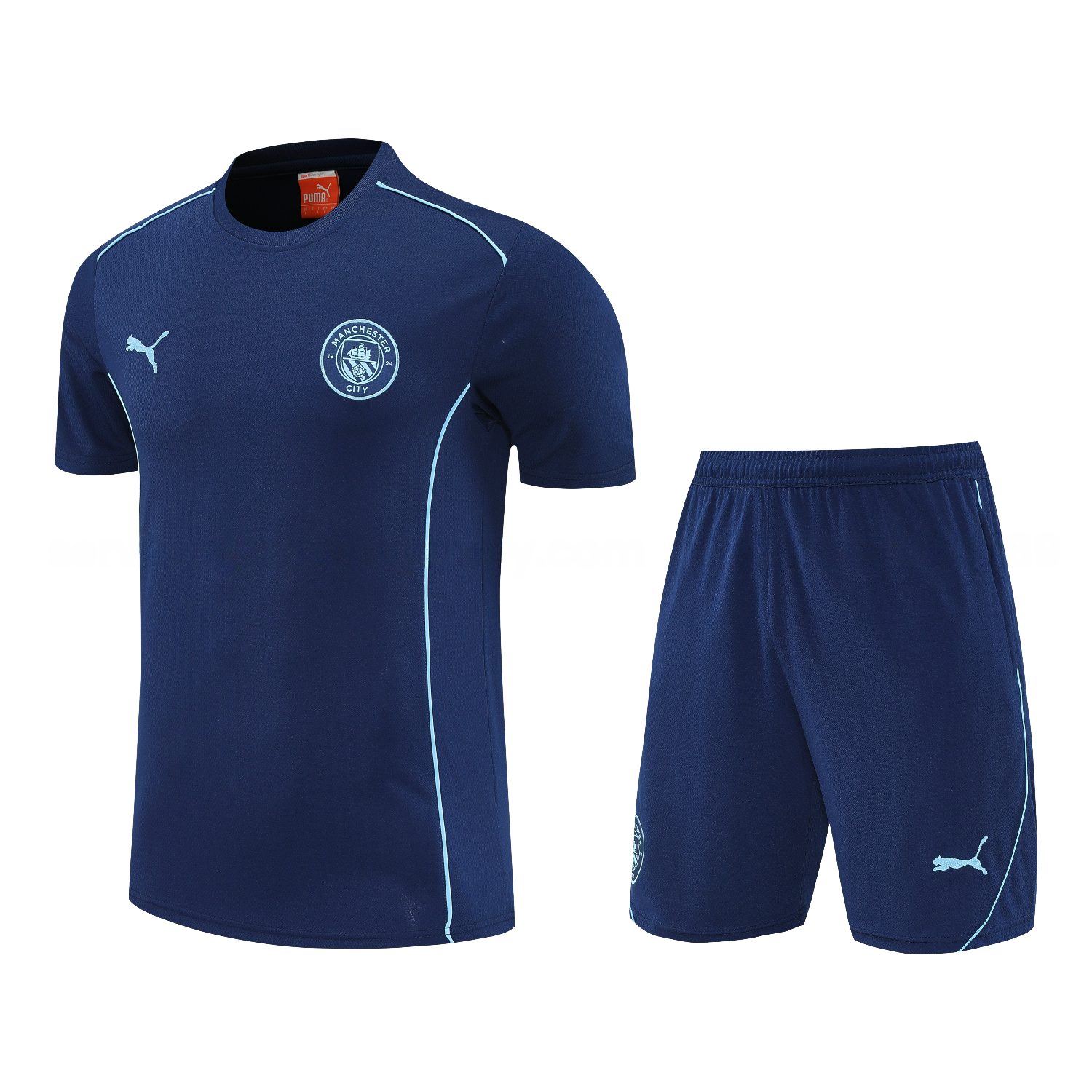 Manchester City 25-26 Short-Sleeve Training Set - Deep Blue Top & Deep Blue Shorts - ManixJersey
