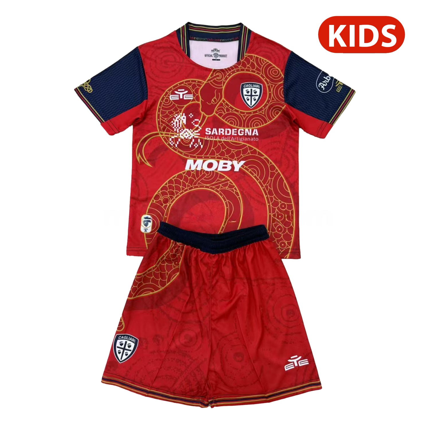 Cagliari Calcio 24-25 Year of the Snake Special Kids Kit - ManixJersey
