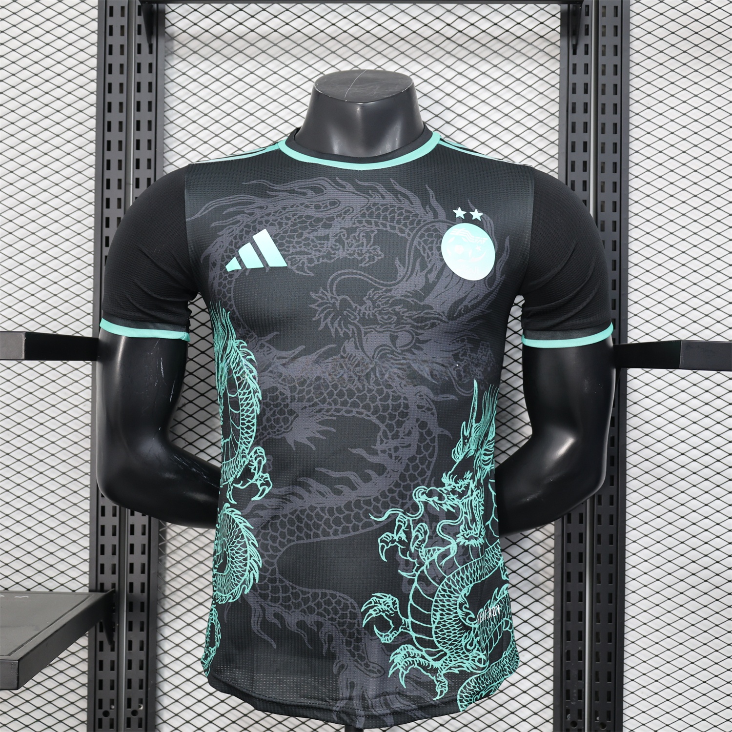 Algeria 25-26 Green Dragon Pattern Black Jersey - Player Version - ManixJersey