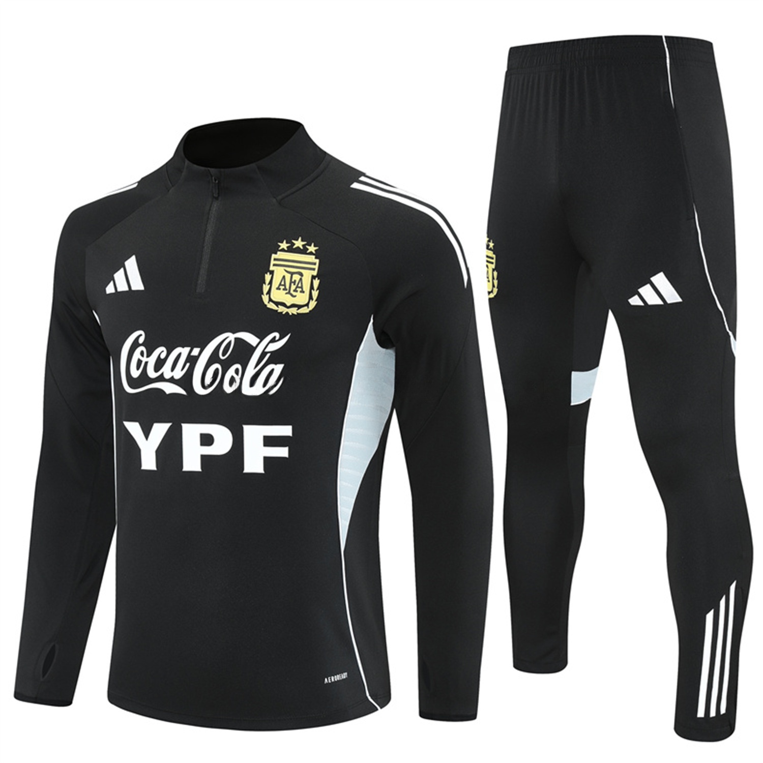Argentina 25-26 Long Sleeves Training Set - Black Top & Black Pants - ManixJersey