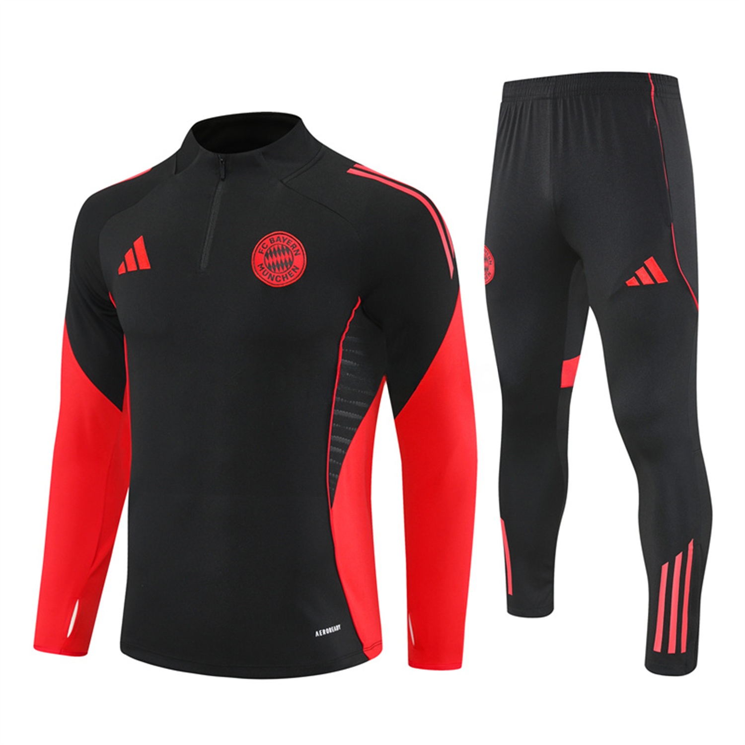 Bayern Munich 25-26 Long Sleeves Training Set - Black Top & Black Pants - ManixJersey