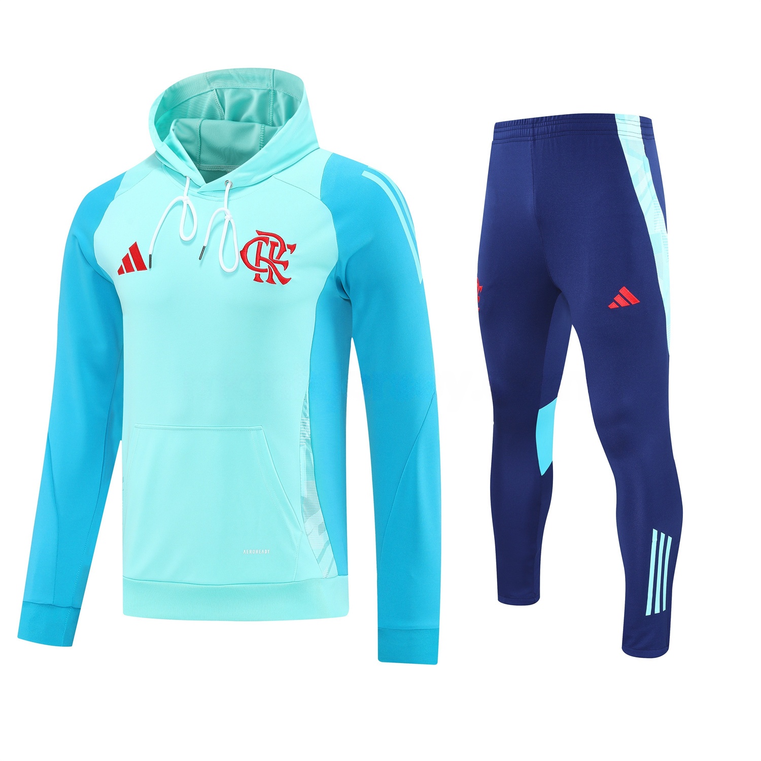 Flamengo 25-26 Traning Hoodie Set - Light Blue With Royal Blue - ManixJersey