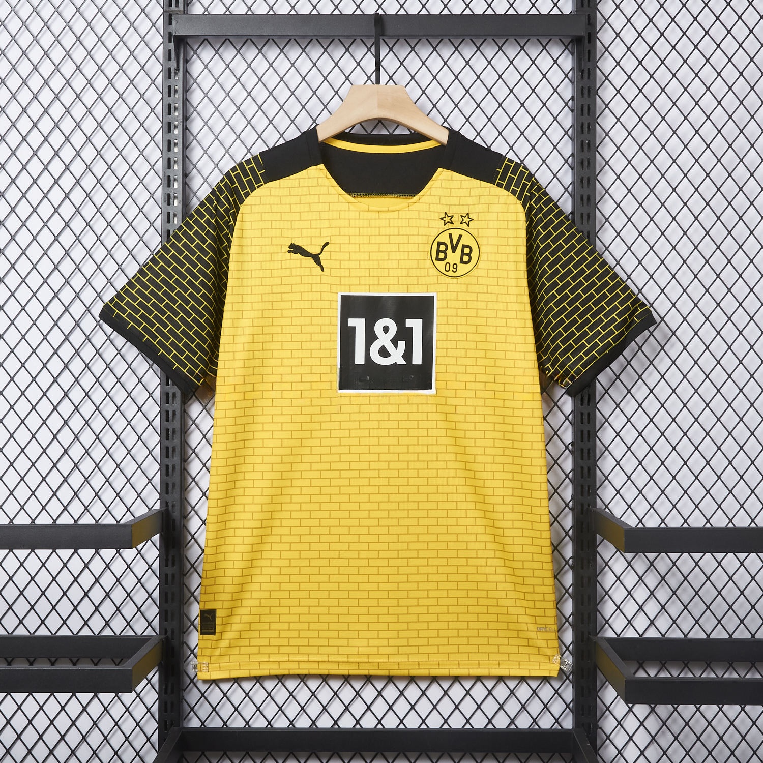Dortmund 25-26 Pre-Match Training Yellow Brickwork Pattern Jersey - Fans Version - ManixJersey