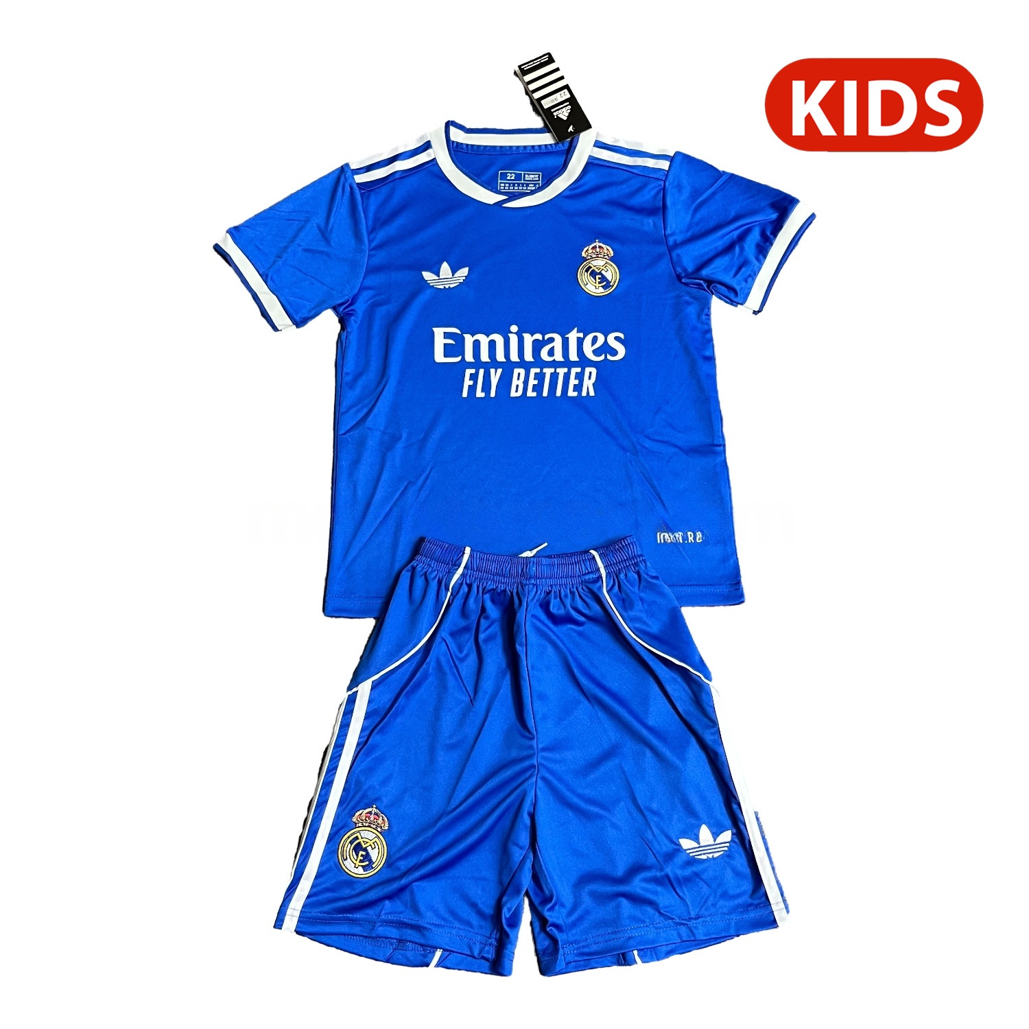 Real Madrid 25-26 Third Blue Trefoil Kids Kit - ManixJersey