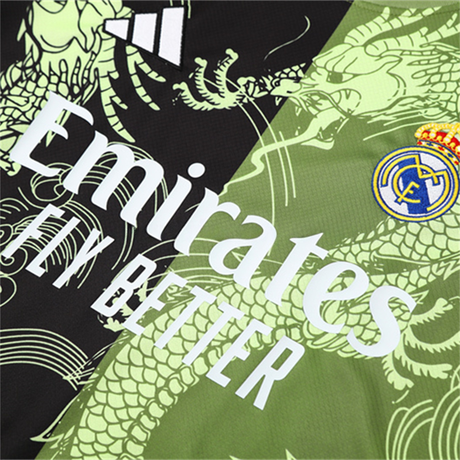 Real Madrid 25-26 Kid Short-Sleeve Training Set - Green Black Top & Black Shorts - ManixJersey