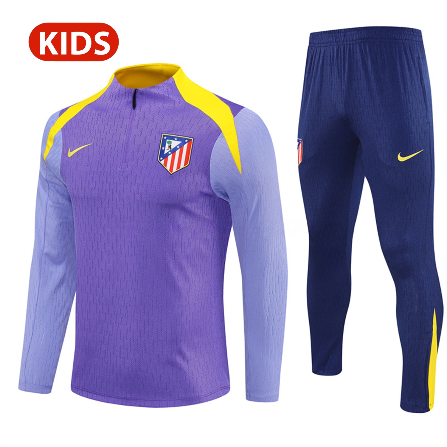 Atletico Madrid 25-26 Kid Long Sleeves Training Set - Purple Top & Purple Pants - ManixJersey