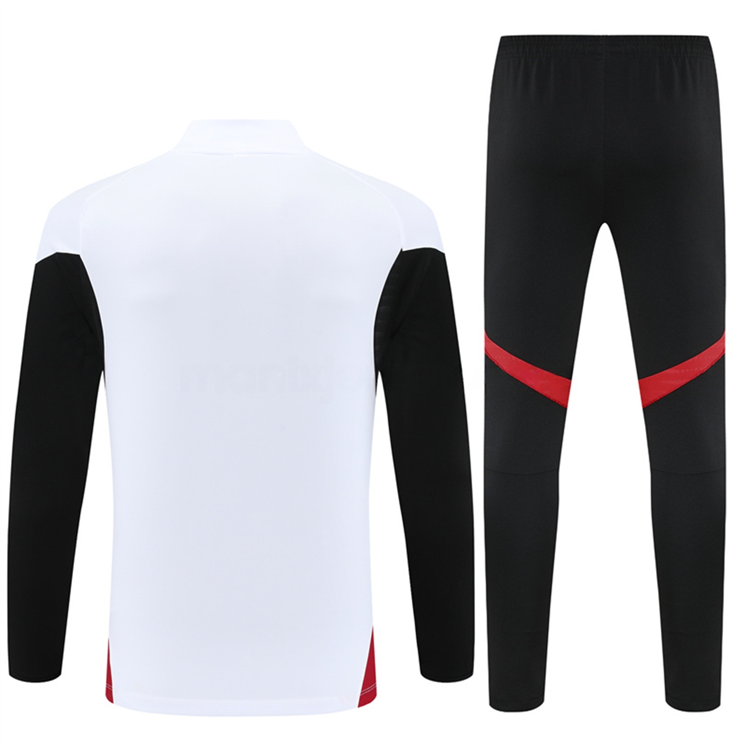 Manchester United 25-26 Long Sleeves Training Set - White Top & Black Pants - ManixJersey