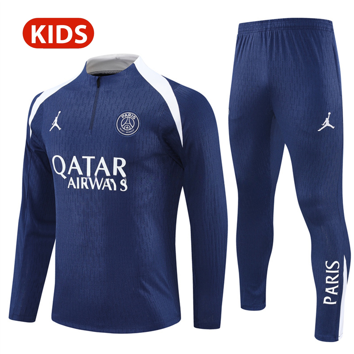Paris Saint-Germain PSG 25-26 Kid Long Sleeves Training Set - Royal Blue Top & Royal Blue Pants - ManixJersey