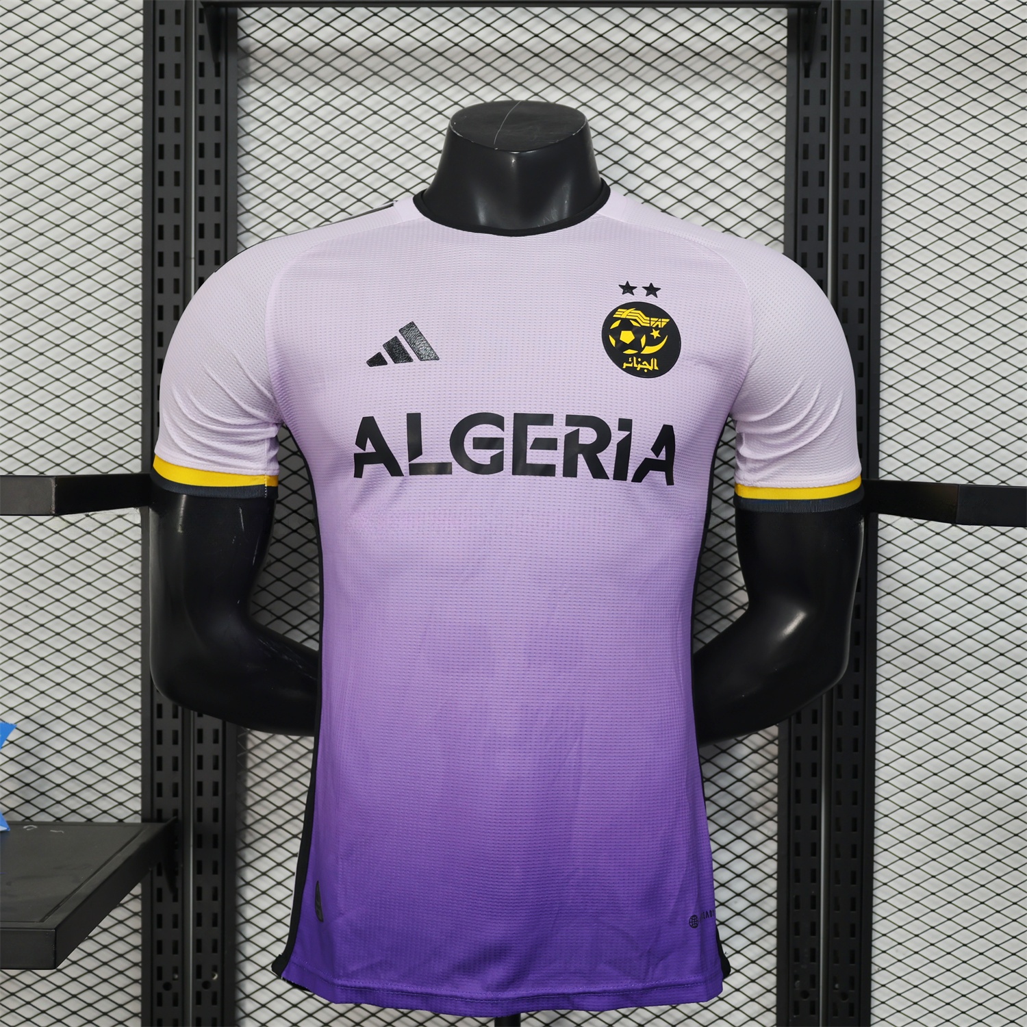 Algeria 25-26 White-purple Gradient Jersey with Black Chest Text - Player Version - ManixJersey