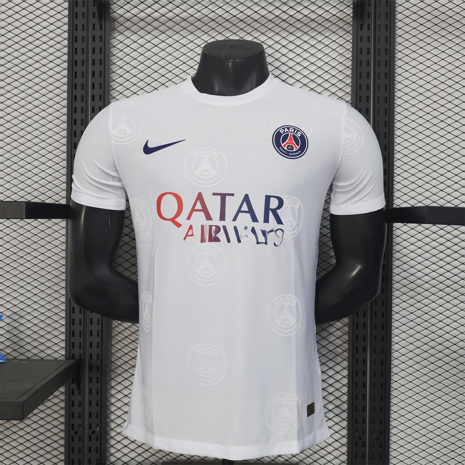 Paris Saint-Germain PSG 25-26 White Jersey with Team Logo Decoration and Gradient Advertising - Player Version - ManixJersey