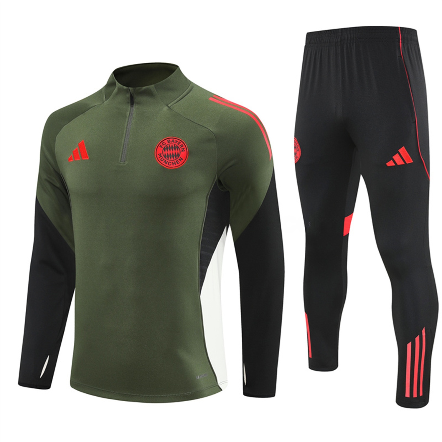 Bayern Munich 25-26 Long Sleeves Training Set - Green Top & Black Pants - ManixJersey