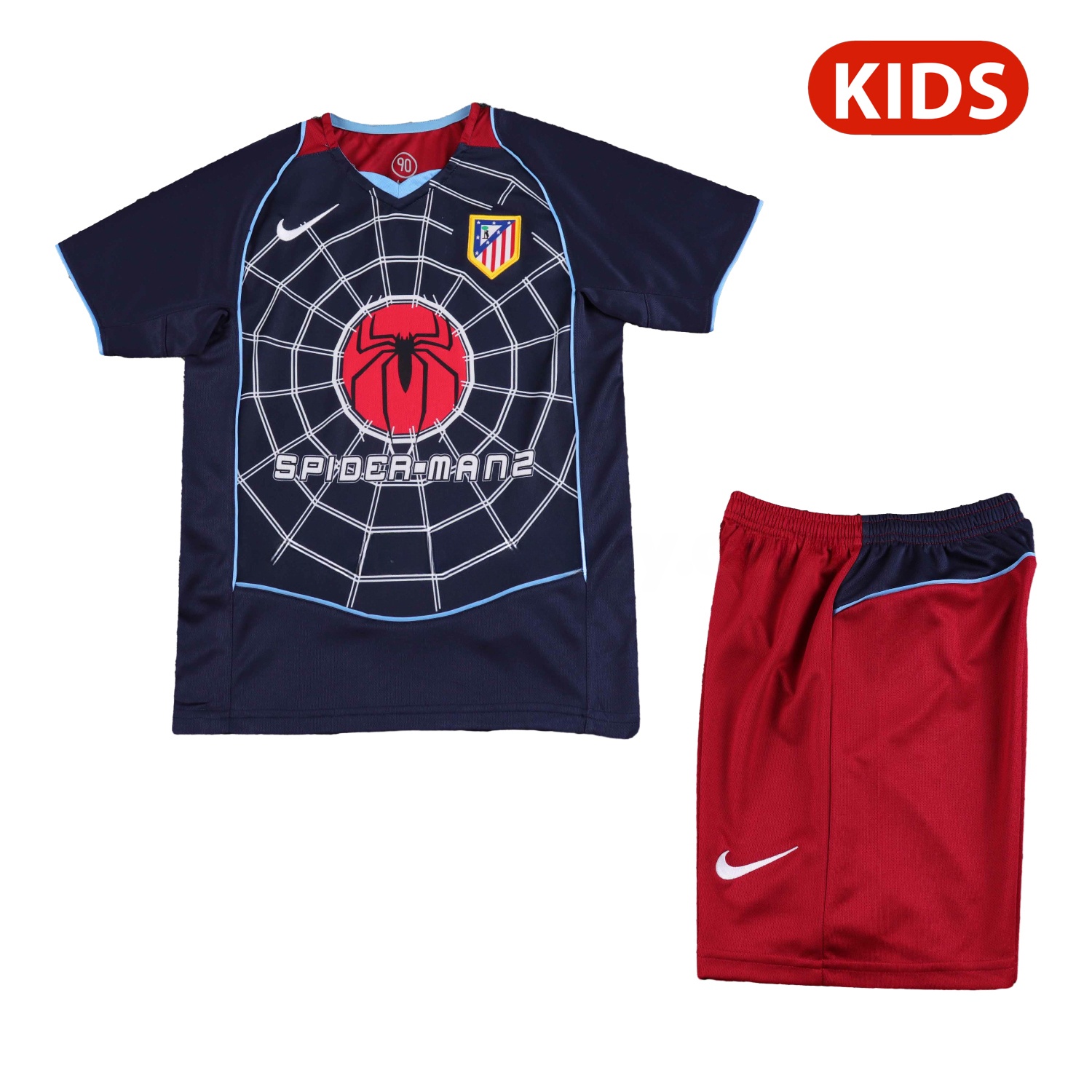 Retro Atletico Madrid 2004-05 Away S.p.i.d.e.r M.a.n Special Kids Kit - ManixJersey
