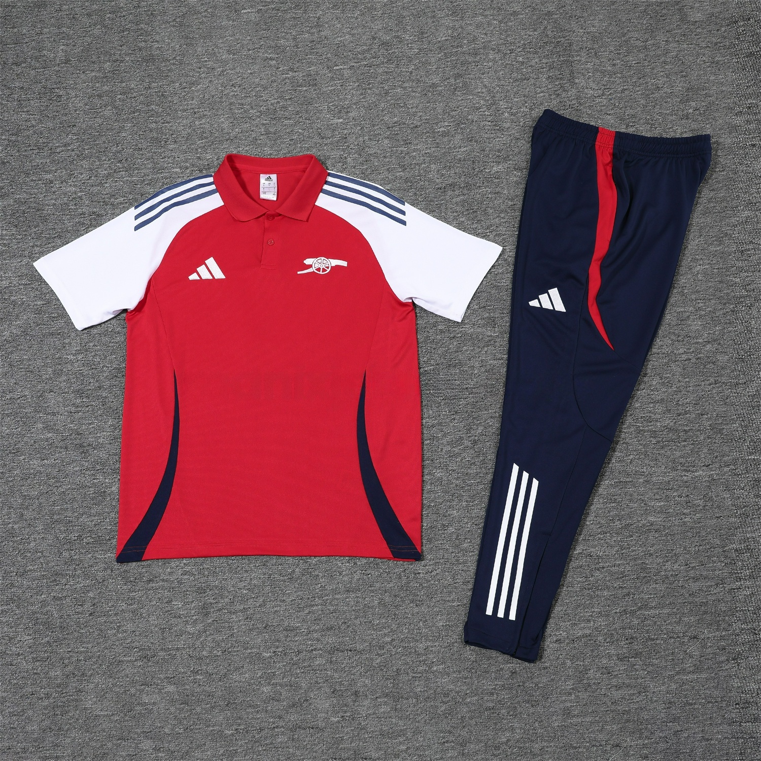 Arsenal 25-26 POLO Short-Sleeve Training Set - Red Top and Deep Blue Pants - ManixJersey