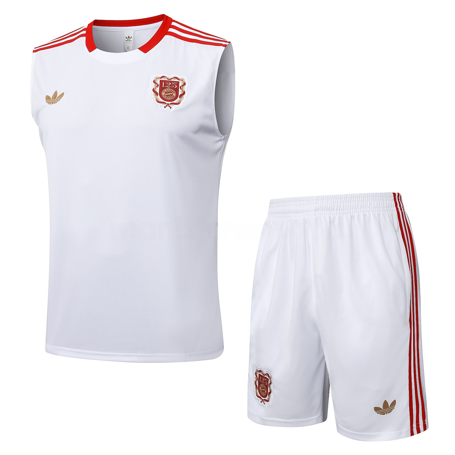 Bayern Munich 2025 125th Anniversary Vest Training Set - White Top and Shorts - ManixJersey