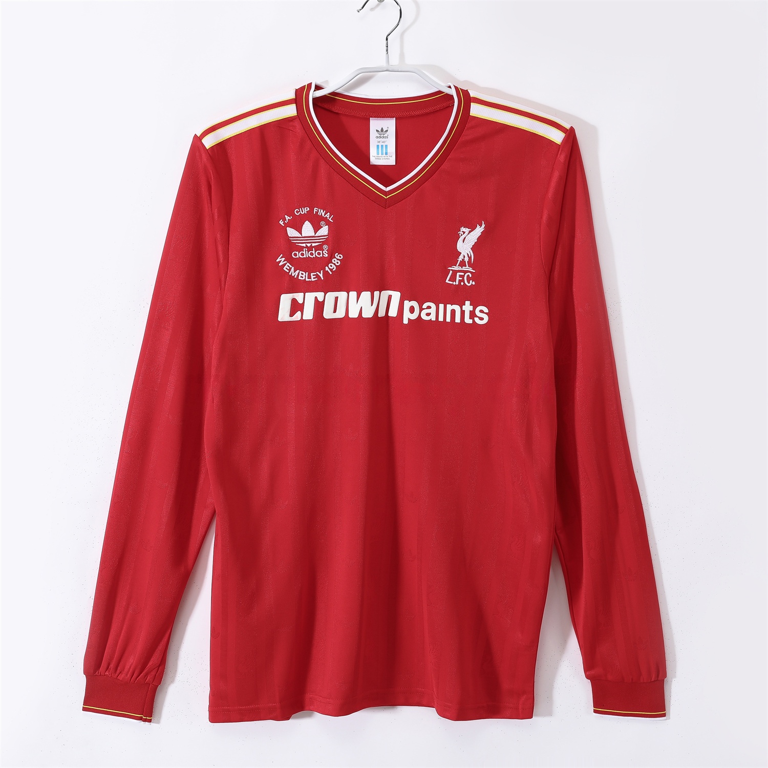 Retro Liver.pool 1986 Home Long Sleeves Jersey - FA CUP FINAL Version - ManixJersey