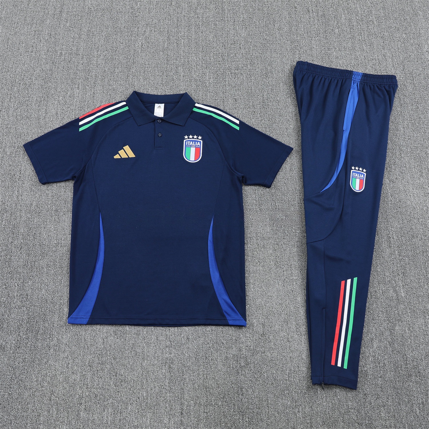Italy 25-26 POLO Short-Sleeve Training Set - Deep Blue Top and Pants - ManixJersey