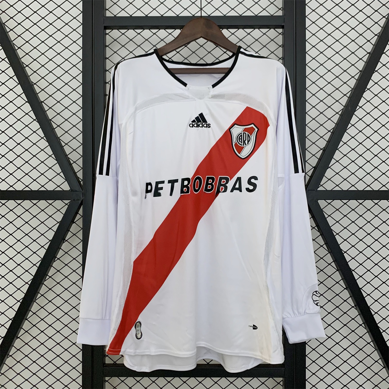 Retro River Plate 2006-07 Home Long Sleeves Jersey - ManixJersey