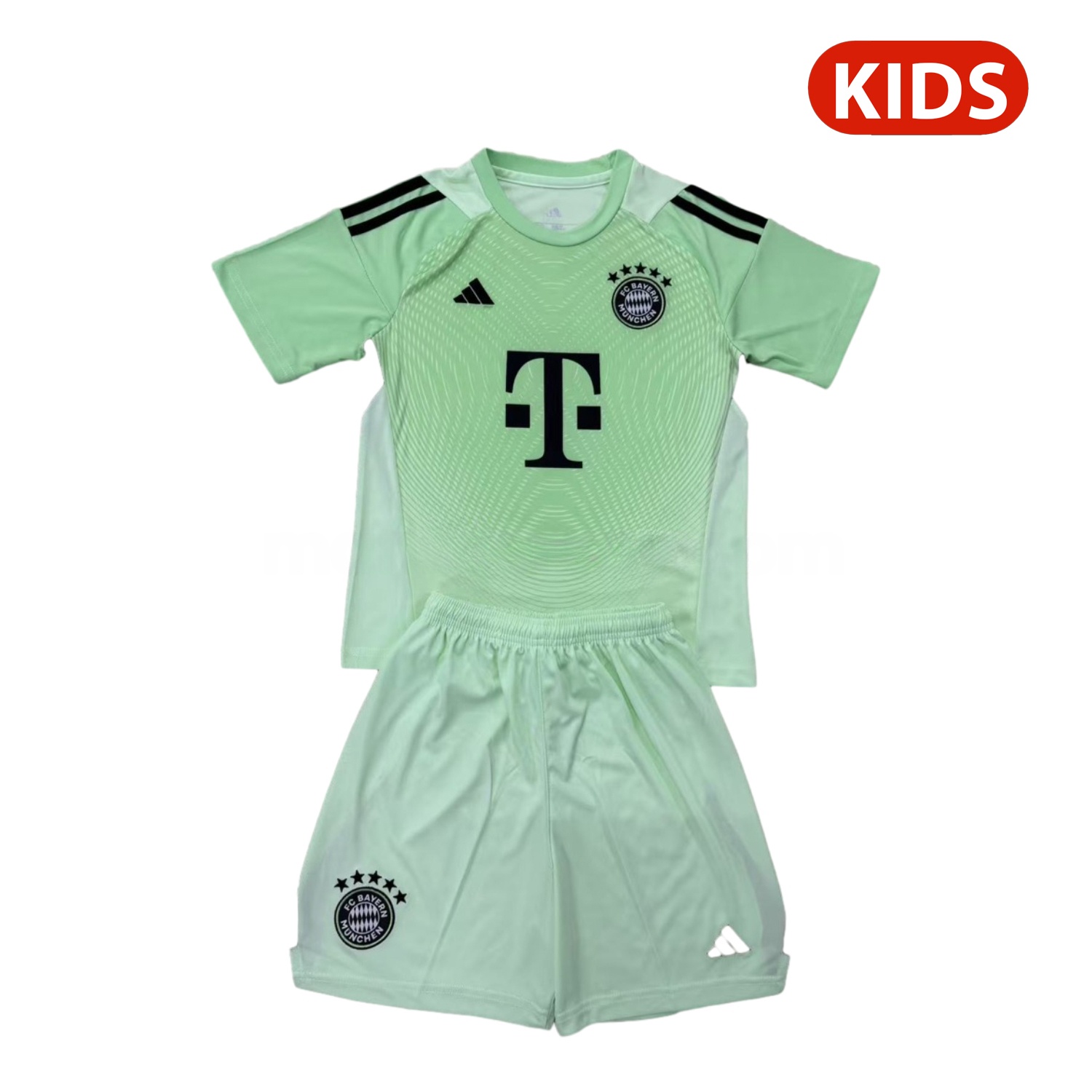 Bayern Munich 25-26 Green Goalkeeper Kids Kit - ManixJersey