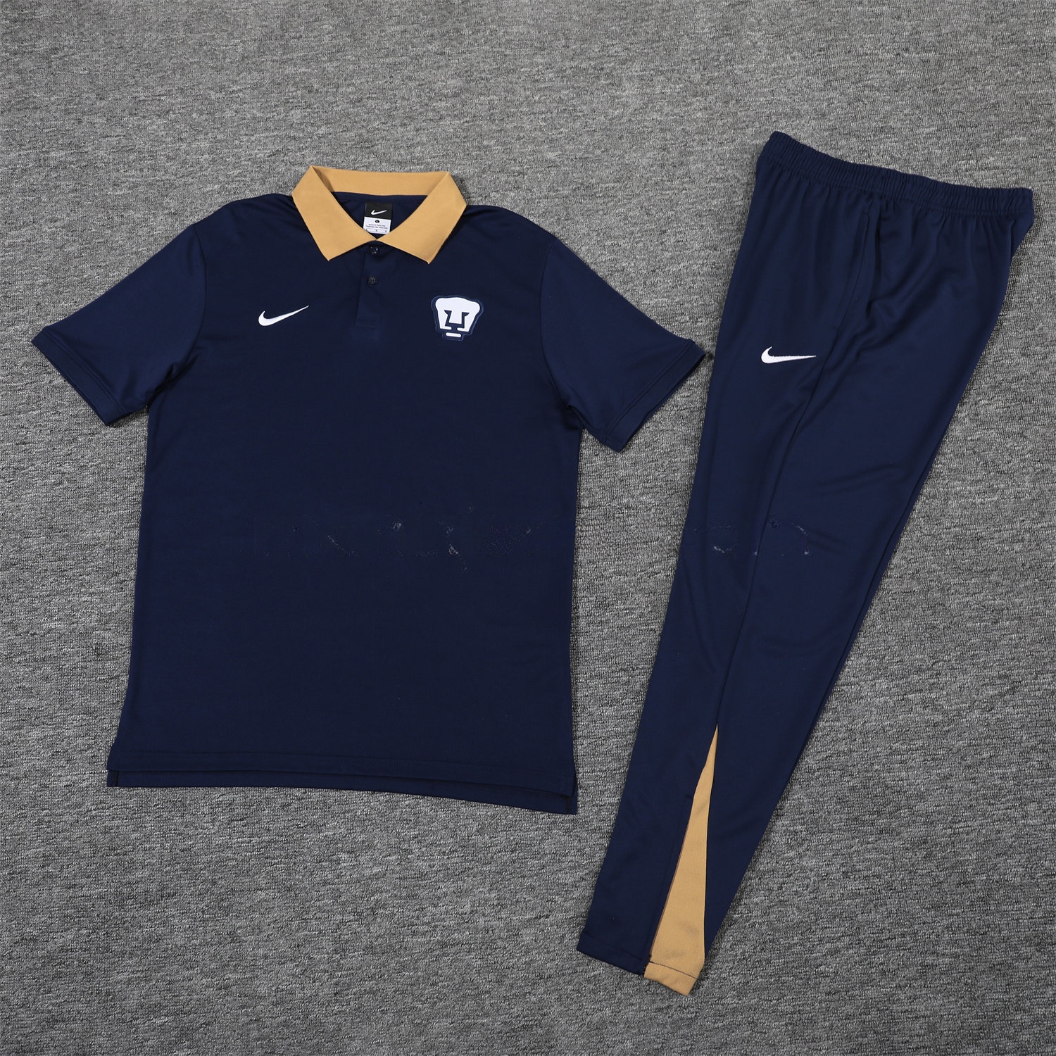 Pumas UNAM 25-26 POLO Short-Sleeve Training Set - Deep Blue Top and Pants - ManixJersey