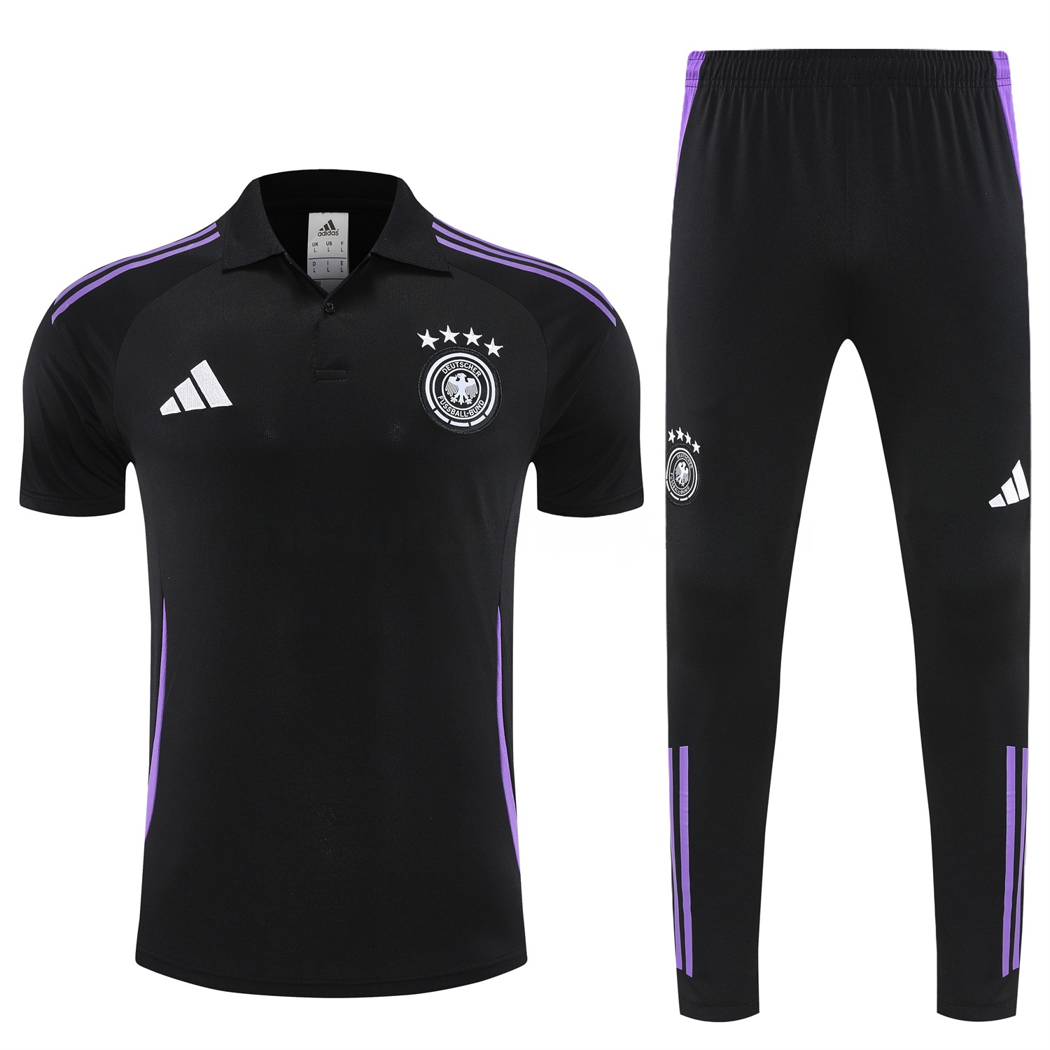 Germany 25-26 POLO Short-Sleeve Training Set - Black Top and Pants - ManixJersey
