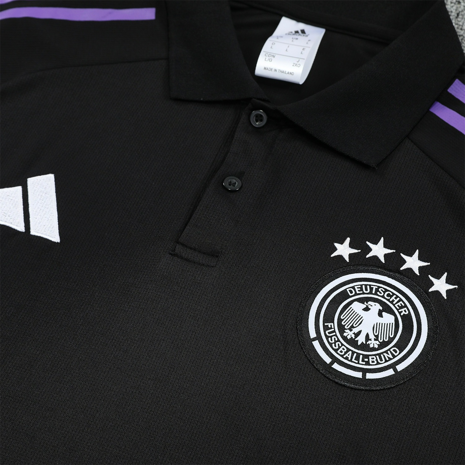 Germany 25-26 POLO Short-Sleeve Training Set - Black Top and Pants - ManixJersey