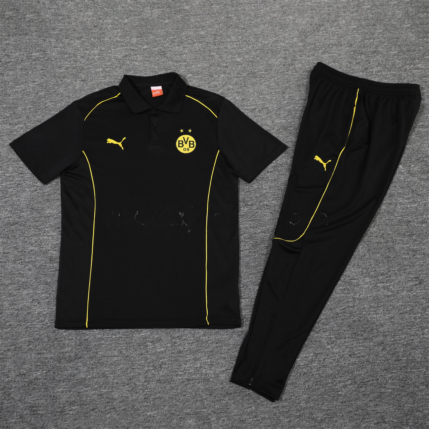 Dortmund 25-26 POLO Short-Sleeve Training Set - Black Top and Pants - ManixJersey