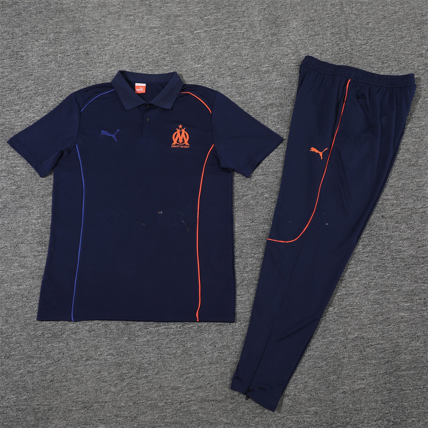 Marseille 25-26 POLO Short-Sleeve Training Set - Deep Blue Top and Pants - ManixJersey