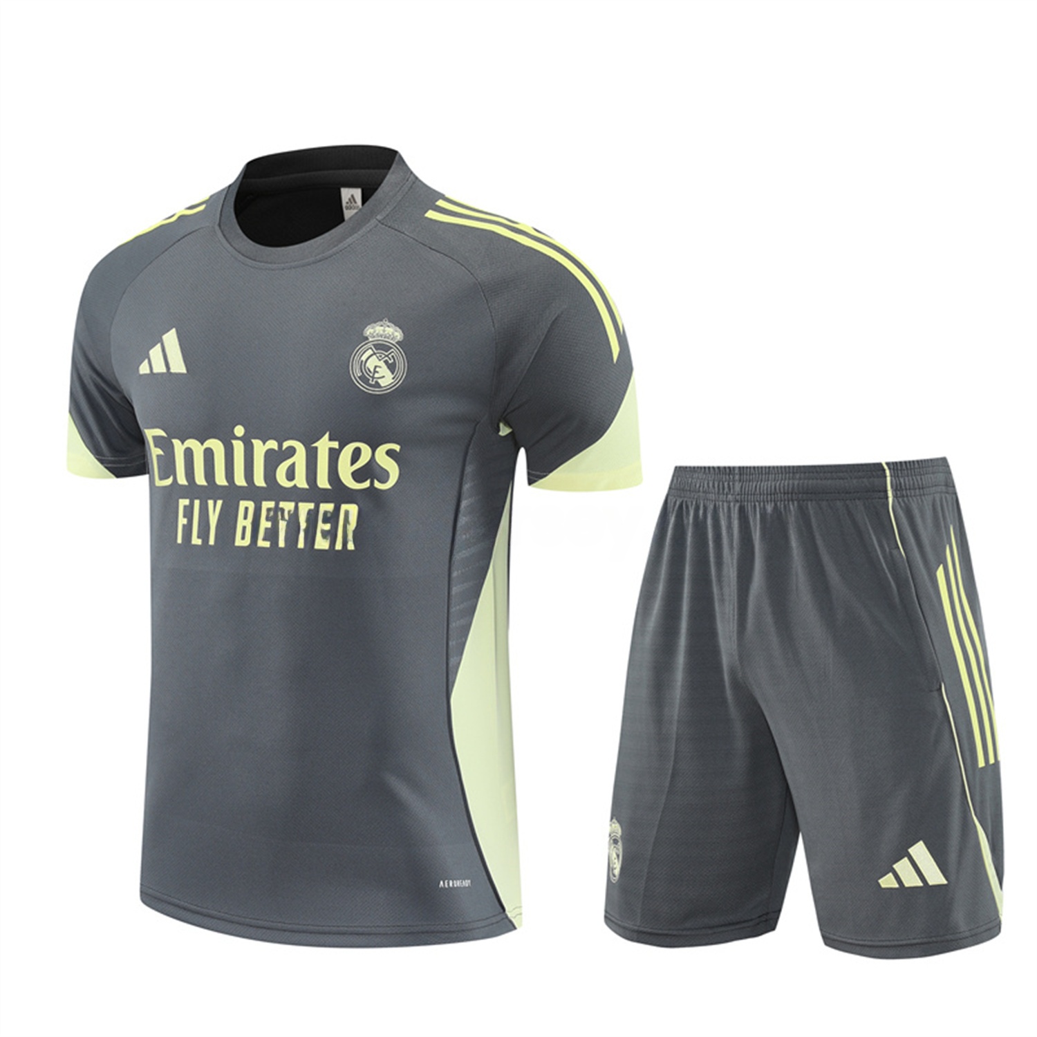 Real Madrid 25-26 Short-Sleeve Training Set - Deep Grey Top and Shorts - ManixJersey